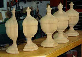 Hanson Woodturning, Custom Made Interior and Exterior Wood Finials.