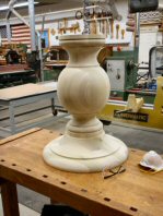 Hanson Woodturning, large work - Porch Posts, Pedestal Bases, Pool Table Legs, Stave Built, Tapered Wood Columns.