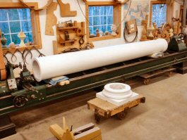 Hanson Woodturning, large work - Porch Posts, Pedestal Bases, Pool Table Legs, Stave Built, Tapered Wood Columns.