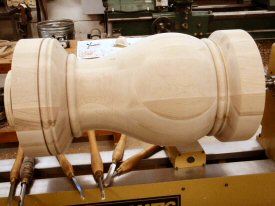 Hanson Woodturning, large work - Porch Posts, Pedestal Bases, Pool Table Legs, Stave Built, Tapered Wood Columns.