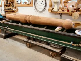 Hanson Woodturning, large work - Porch Posts, Pedestal Bases, Pool Table Legs, Stave Built, Tapered Wood Columns.