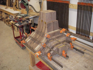 Hanson Woodturning, large work - Porch Posts, Pedestal Bases, Pool Table Legs, Stave Built, Tapered Wood Columns.