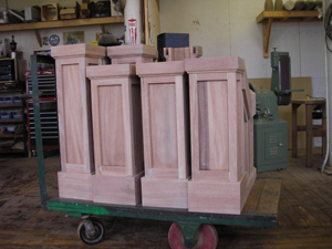 Hanson Woodturning, large work - Porch Posts, Pedestal Bases, Pool Table Legs, Stave Built, Tapered Wood Columns.