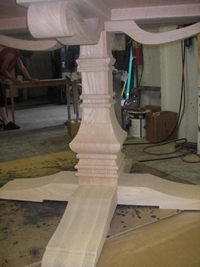 Hanson Woodturning, large work - Porch Posts, Pedestal Bases, Pool Table Legs, Stave Built, Tapered Wood Columns.