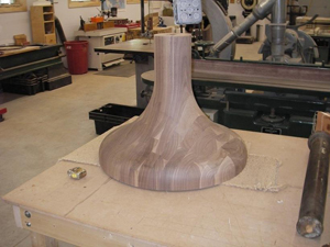 Hanson Woodturning, large work - Porch Posts, Pedestal Bases, Pool Table Legs, Stave Built, Tapered Wood Columns.