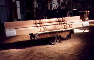 Hanson Woodturning, large work - Porch Posts, Pedestal Bases, Pool Table Legs, Stave Built, Tapered Wood Columns.