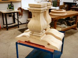 Hanson Woodturning. Square turnings. Kitchen Islands. Table Legs. Pedestal Bases. Table Bases. Large Finials.